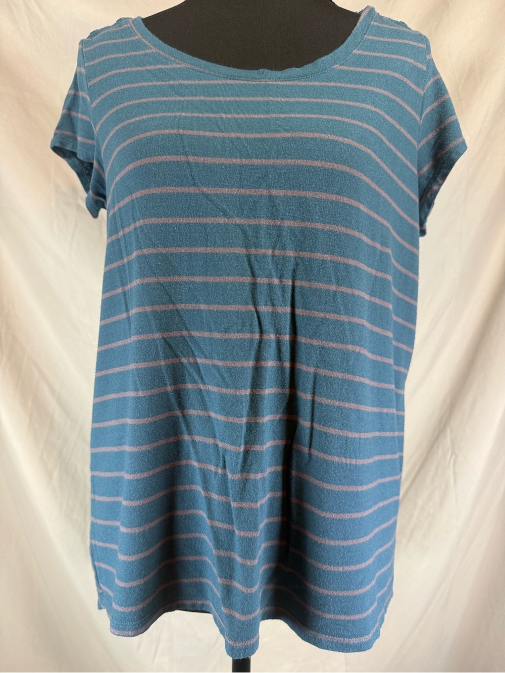 Columbia Women’s Striped Scoop Neck Tee Teal/Heather Pink - Size Medium
